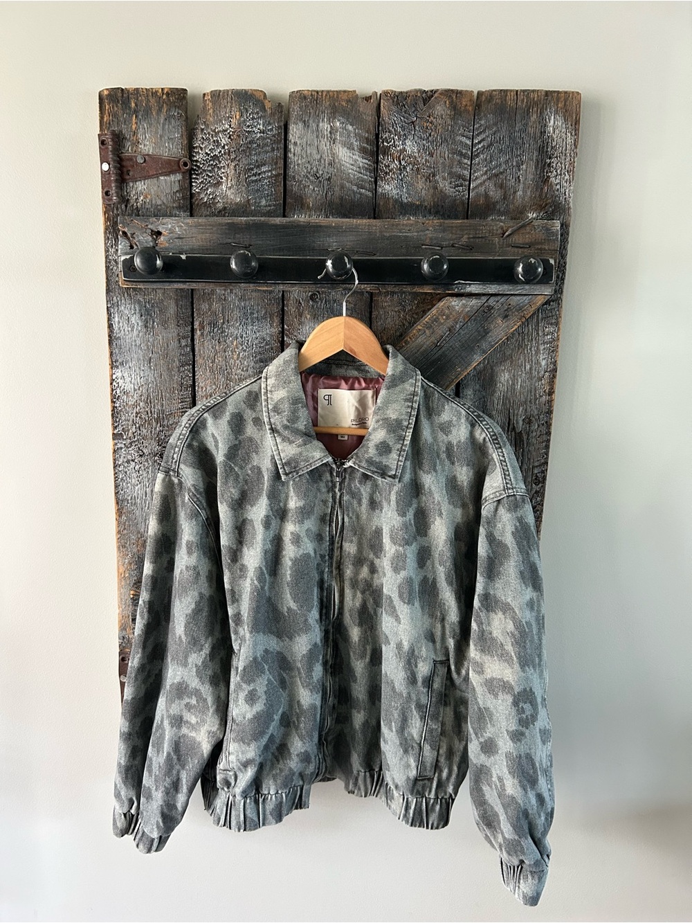 Women's Anthropologie Pilcro Grey Leopard Print Jacket